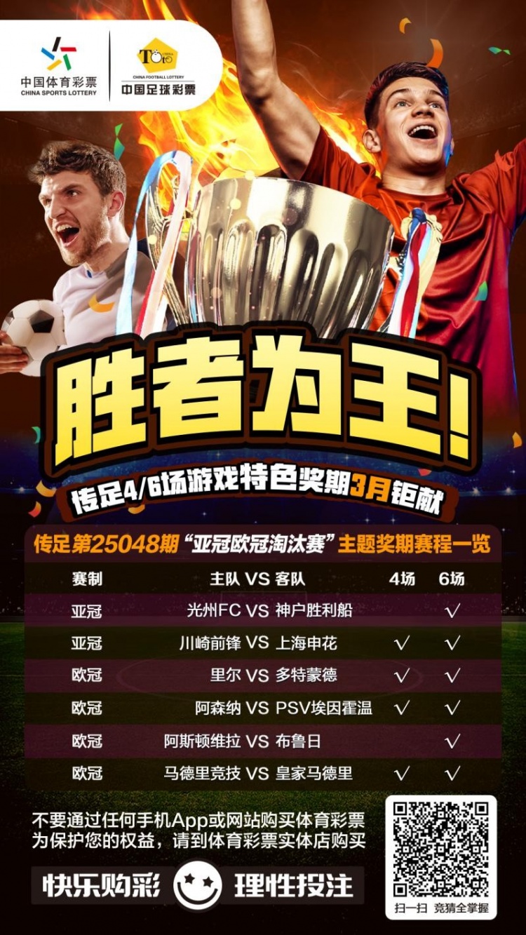  勝者為王！傳足特色獎(jiǎng)期第25048期聚焦亞冠歐冠淘汰賽