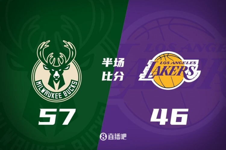  讓一套首發(fā)！布朗尼8分全隊最高 字母13+3 湖人半場落后雄鹿11分