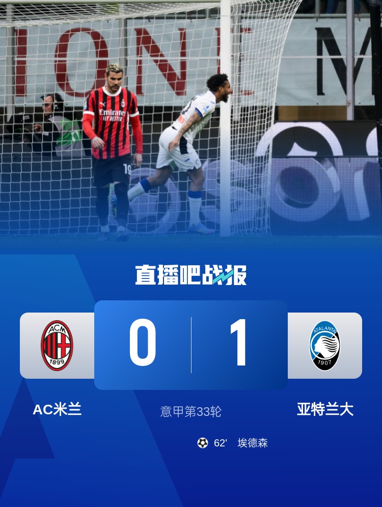  米蘭雙雄本輪均0-1輸球，周中意杯半決賽次回合再對決